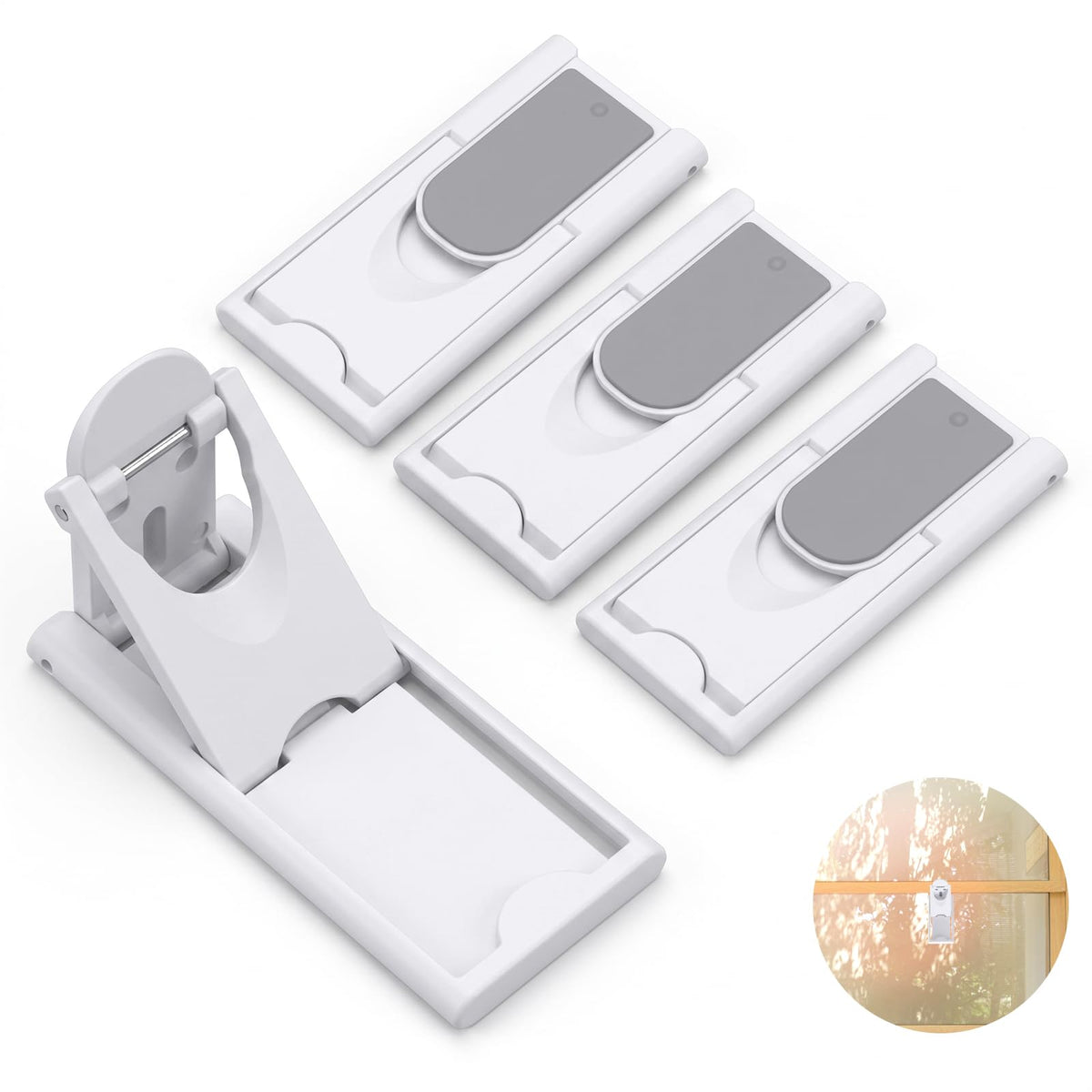 Sliding Door Lock for Child Safety, Sliding Glass Door Window Lock, 4 Pack