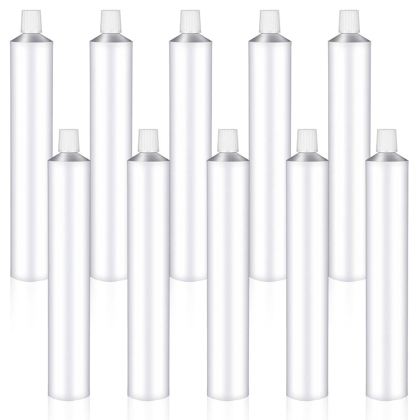 10 Pack Empty Paint Tubes with Needle Cap, 60ml Unsealed Aluminum Paint Tubes for Storing Paints Acrylics Gouaches Watercolors Oils and Other Kinds of Paints