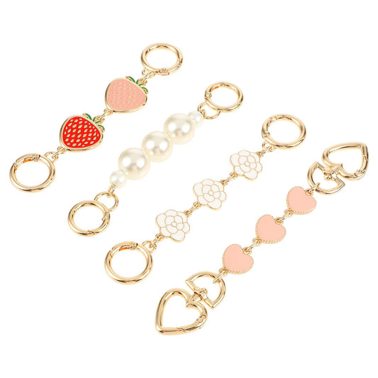Telooco Purse Strap Extender 4Pcs Exquisite Bag Extender Chain Replacement Strap Extender for Crossbody Bag Women Girl(4 Styles)