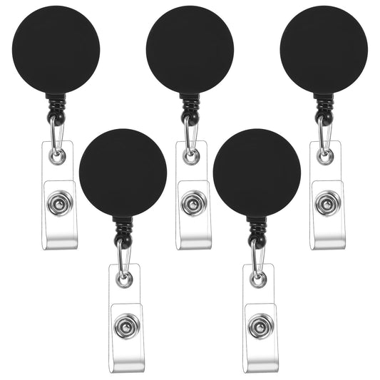 Lusofie 5 Pcs Badge Reels, Retractable Badge Reel, Badge Holder Retractable Clip, Id Badge Reel with Swivel Alligator Clip for Nurses Doctors Office Staff Teachers Students and Volunteers Supplies
