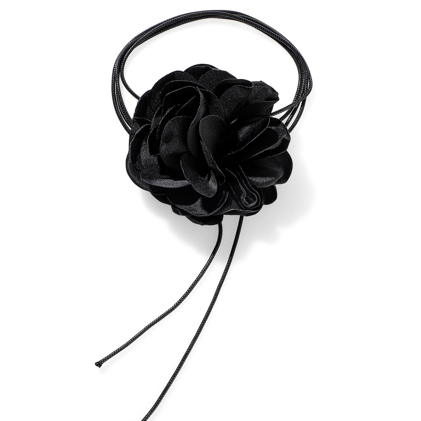 DIVINA VITAE Flower Choker Necklace Black Rose Choker Big Floral Choker Necklaces Rosette Choker Camellia Flower Velvet Choker Summer Beach Necklace Y2K Jewelry Accessories for Women Girls