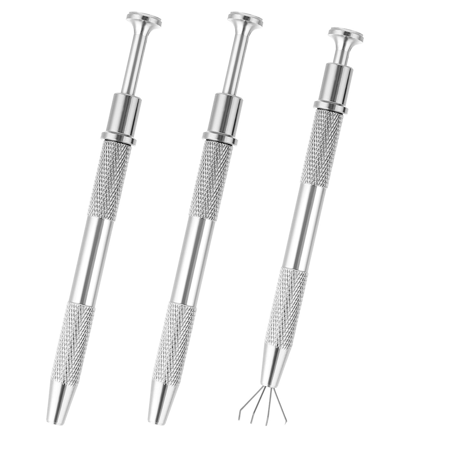 Lusofie 3PCS Piercing 4 Claw Jeweler's Grabber Tool Stainless