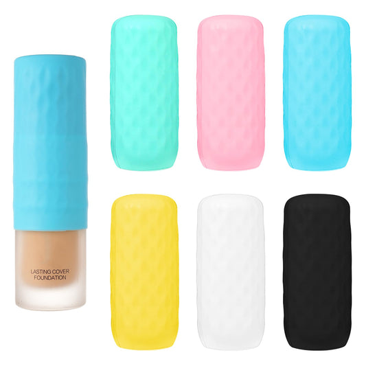 Lusofie 6 Pcs Travel Essentials Silicone Bottle Covers Multicolor Airplane Travel Essentials Leak Proof Travel Bottles Covers For Men and Women Travel Accessories