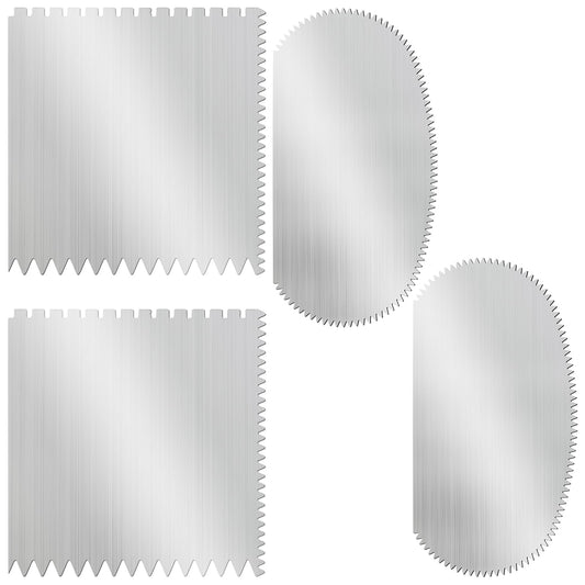 Steel Pottery Tools 4Pcs Stainless Steel Clay Scraper Set Serrated Scraper Clay Ribs Modeling Cutter Kits for Sculpting Texturing Artists