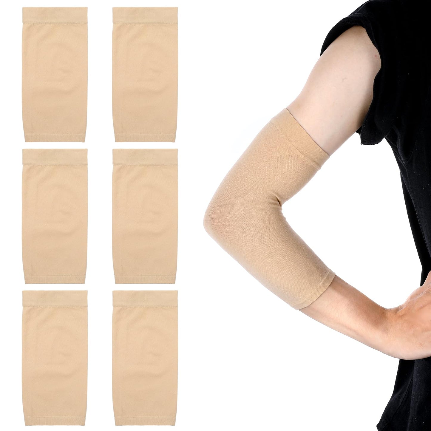 DIVINA VITAE 3Pairs Forearm Tattoo Cover Up Sleeves Tattoo Arm Sleeve Forearm Compression Sleeve for Men Women(Skin Color)