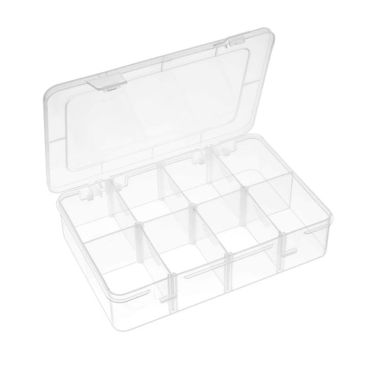 Lusofie Small Organiser Box Small Storage Box with Adjustable Dividers Plastic Box Bead Storage Containers Small Parts Organizer Clear Storage Case Compartment Organizer for Snacks Craft