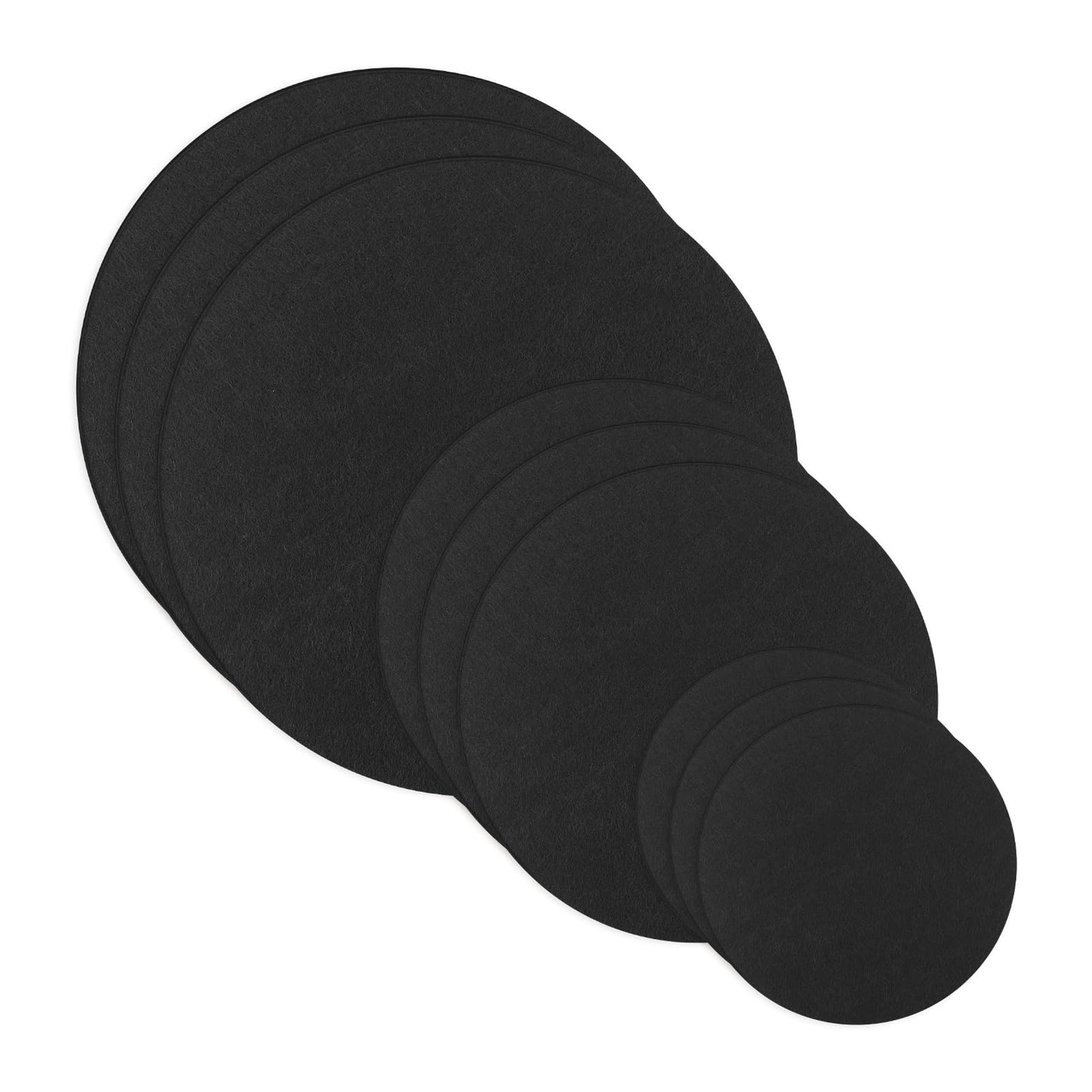 6Pcs Plant Coasters Round Felt Plant Mat Reversible Fabric Coaster Mat 4/6/8 inch Waterproof Plant Pot Saucers for Gardening,Indoor and Outdoor Pots,DIY Craft Supplies(Black)