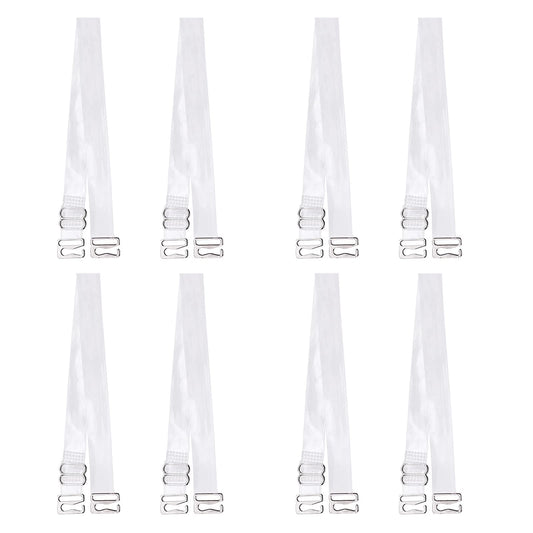 Lusofie Clear Bra Straps 4 Pairs Soft Adjustable Invisible Bra Straps Replacement Bra Shoulder Straps for Women Girls (1cm)