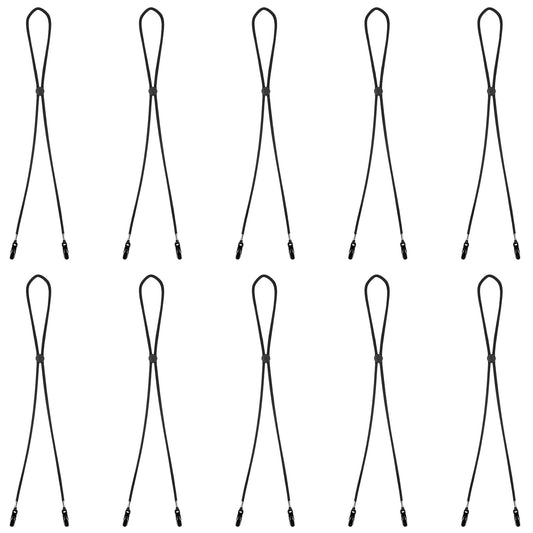 Lusofie 10 Pcs Hat Clip Adjustable Hat Strap Hat Accessories Windproof Hat Chin Cord Hat Clip for Travel,Golfing, Fishing, Boating Black