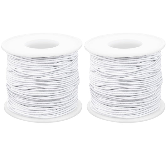 Lusofie 1mm Elastic Cord 100m Elastic String Bead Cord for Bracelets Stretchy Thread Beading Cord for Jewelry Making Bracelets Necklace and Sewing Crafts (White)