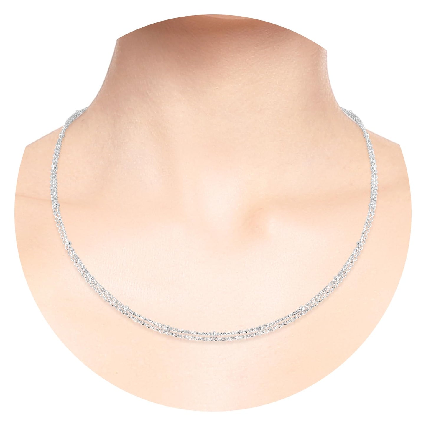 Silver Layered Necklaces Dainty Silver Plated Snake Twisted Rope Chain Necklace Simple Herringbone Thin Necklace Stackable Satellite Necklaces Trendy Silver Jewelry Set Gifts for Women Girls