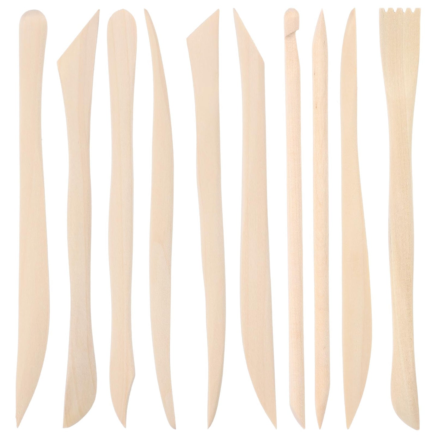 10Pcs Wooden Clay Sculpting Tools Double Ended Clay Modeling Tools 6.22 Inch Pottery Sculpting Tool for Cutting Soap Carving Smoothing Clays Supplies