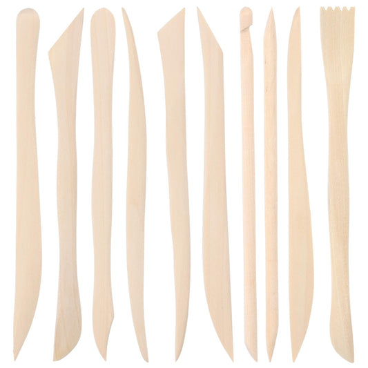 10Pcs Wooden Clay Sculpting Tools Double Ended Clay Modeling Tools 6.22 Inch Pottery Sculpting Tool for Cutting Soap Carving Smoothing Clays Supplies