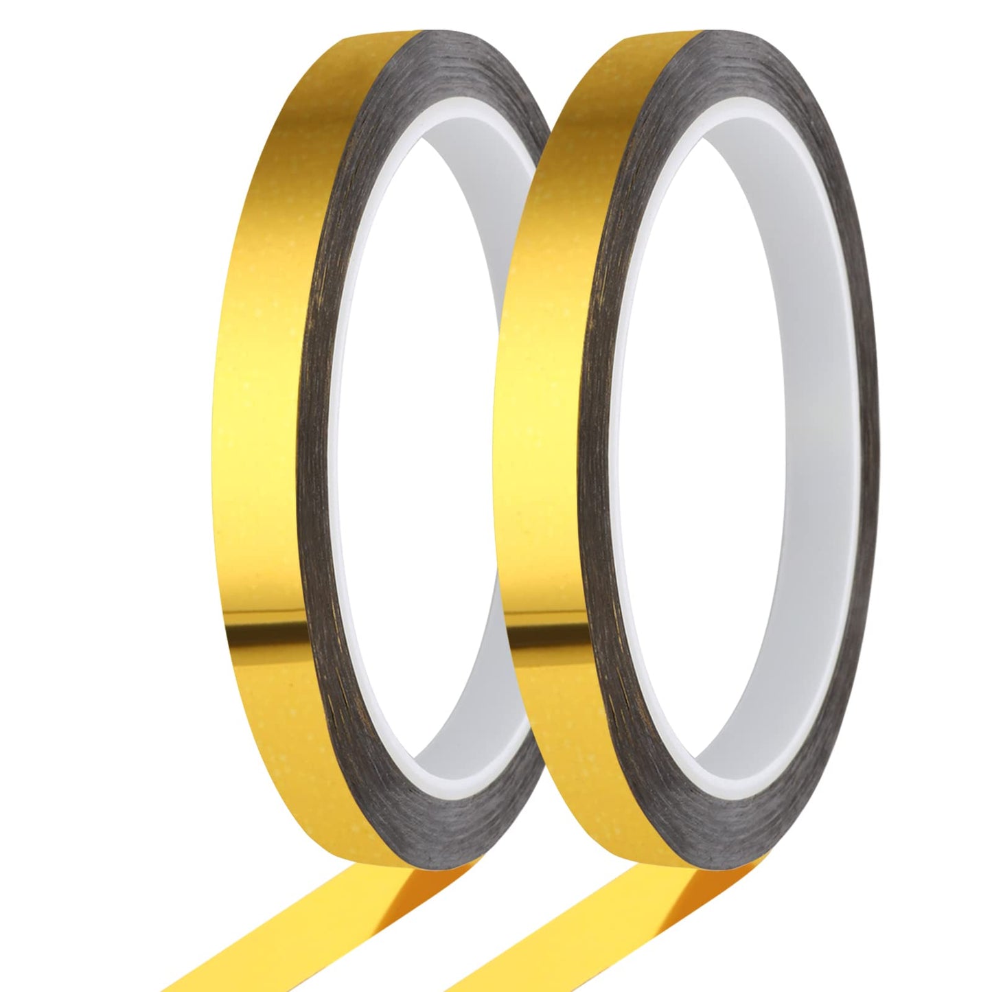 Lusofie 2 Rolls Gold Mirror Tape Gold Tape Self Adhesive Art Tape for Decorating Walls, Cars, And Boats DIY Aluminum Foil Tape (100m)