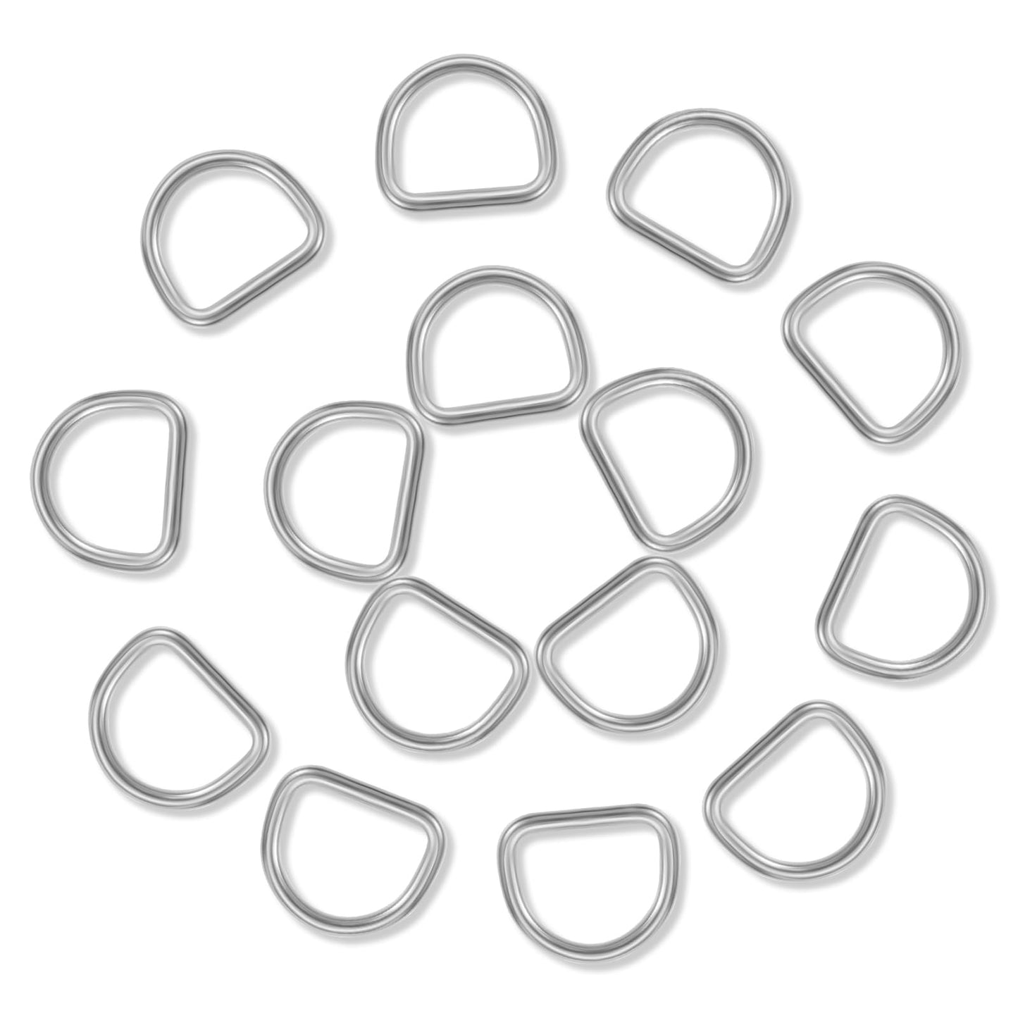 Lusofie 15Pcs Metal D Ring, Heavy Duty D Ring, Stainless Steel Small D Rings, Welded Solid for Backpacks Purses Webbing Dog Collars DIY Craft Projects (1 Inch)
