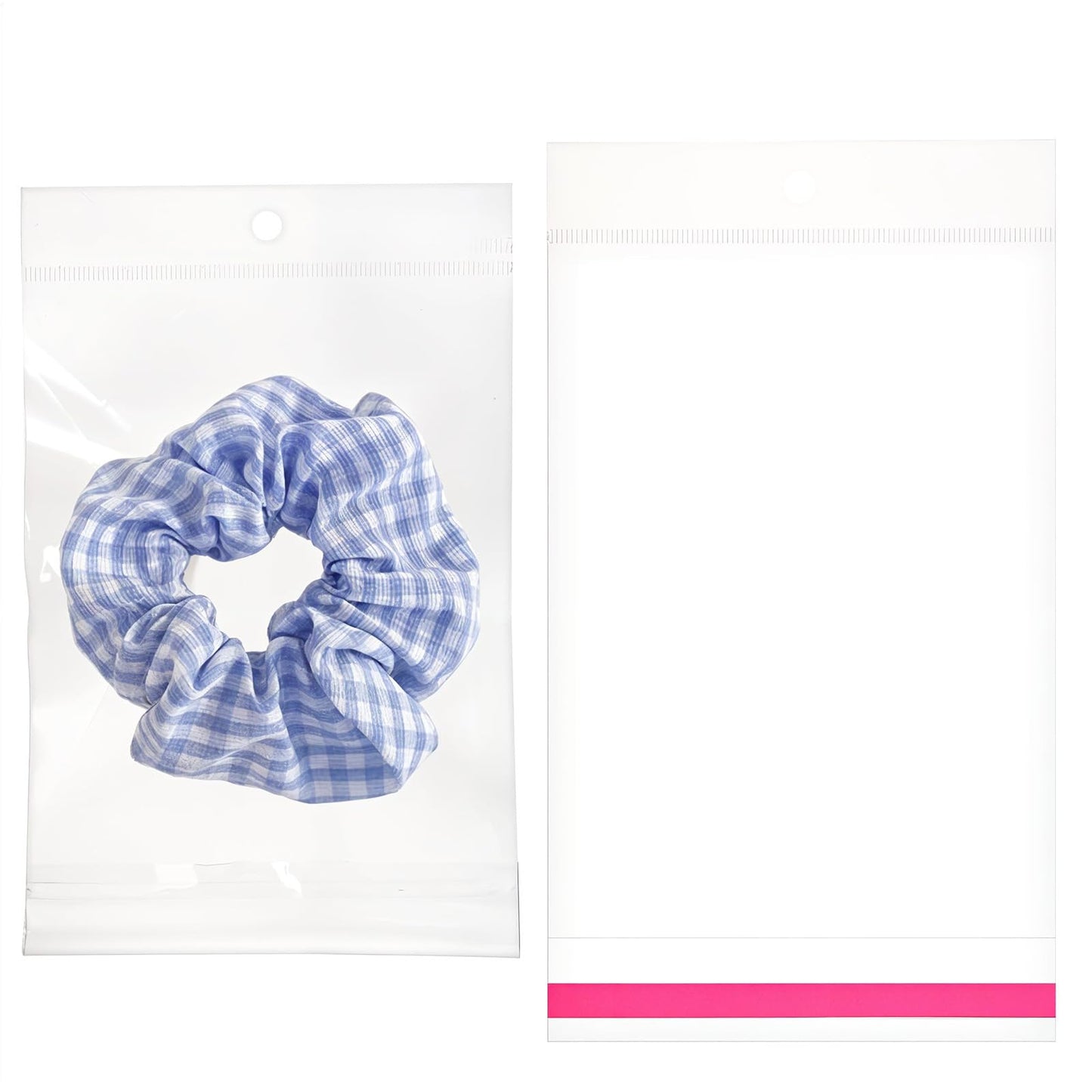 100PCS OPP Self Sealing Hanging Hole Clear Bags, 5x7 Inches Resealable Cellophanes Bags For Jewelry, Earrings, Necklace, Small Items Packaging