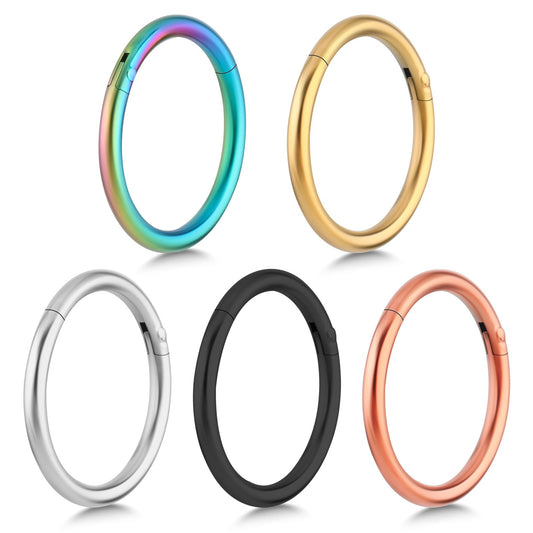 Yolev 5Pcs Nose Rings Hoop Set 316L Surgical Steel Earrings Tragus Septum Piercing Cartilage Hoop Nose Piercing Jewelry Stainless Steel Helix Tragus Lip Septum Ring Cartilage Earring