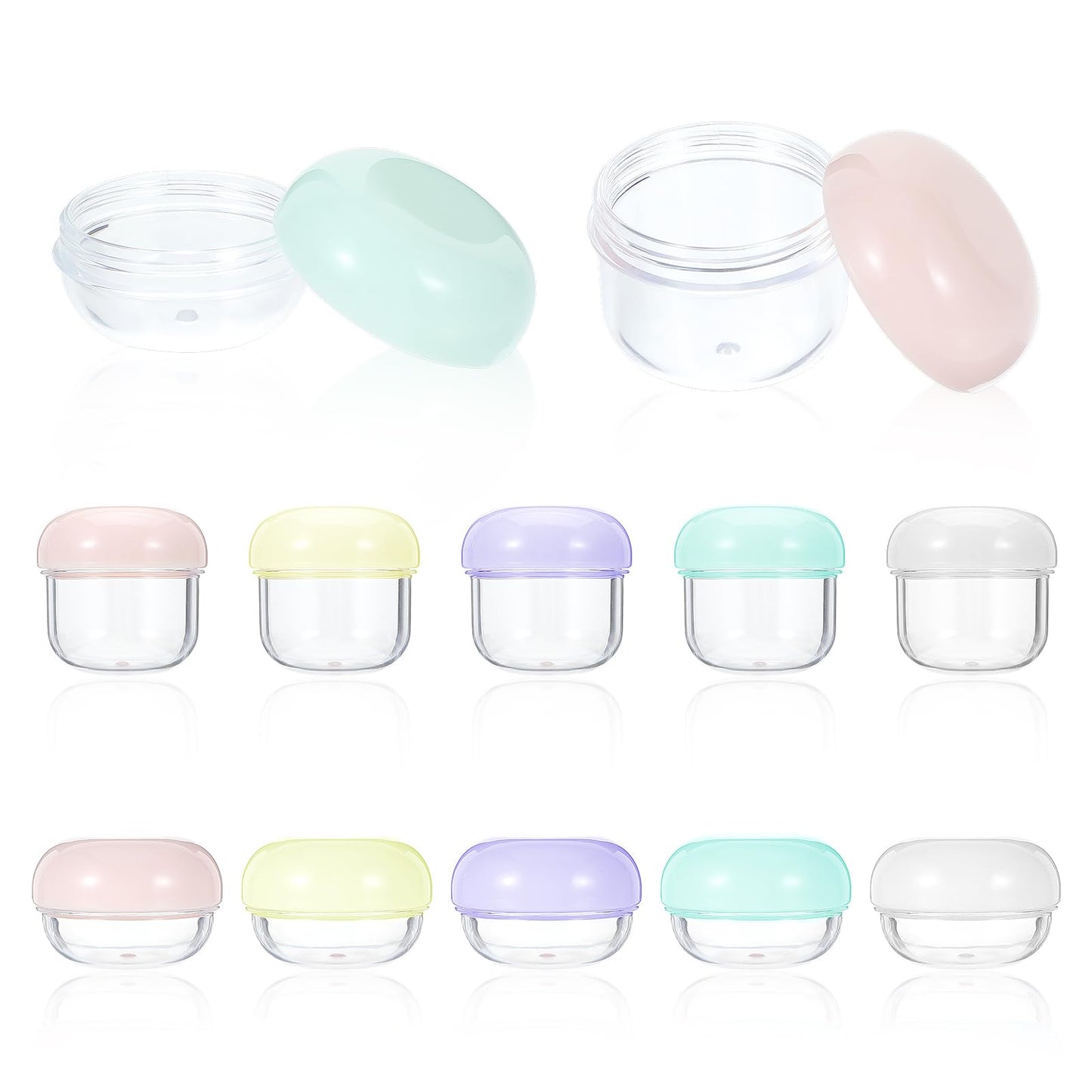 10 Pcs Travel Pots for Toiletries Travel Containers Bottles 10 ml and 20 ml Small Travel Size Toiletries with Lids Reusable for Cosmetic Makeup Cream Powder Gel Paste Sample