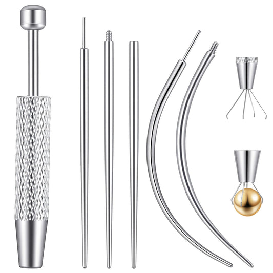 HaiFafafaing Piercing Tools For Changing Jewelry 16g 18g Piercing Taper Ball Grabber Tool Stainless Steel Flat Back Earrings Applicator Threadless Insertion Pin Body Piercings Kit For Ear Nose Lip