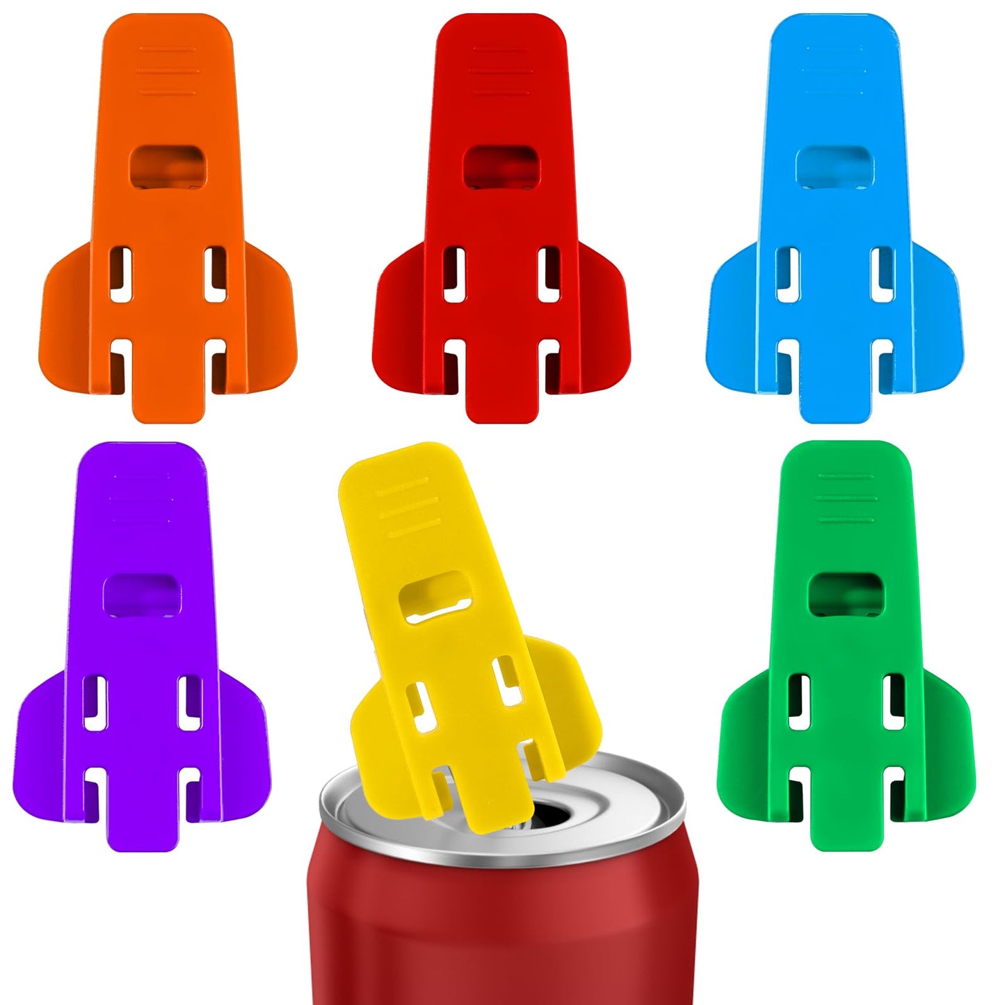 6PCS Manual Easy Can Opener 6 colors Soda Beer Can Openers Protector Cap Leakproof for Pop Coke Beer Tab Aluminum Beverages Shields at the Party BBQ Beach