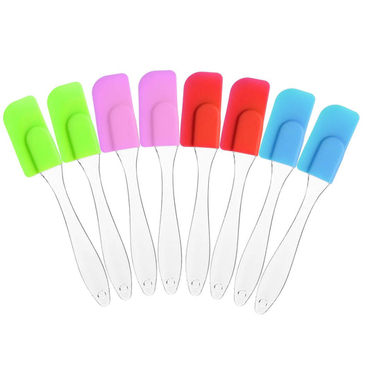 8Pcs Mini Silicone Spatula Set - Heat Resistant Kitchen Utensils for Baking/Cooking, Non-Stick Cake Cream & Butter Scraper with Ergonomic Handle (BPA Free, Dishwasher Safe, Multi-Color)