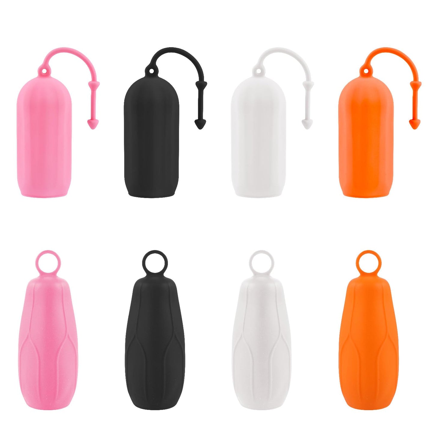 8 Pack Reusable Silicone Travel Sleeves Bottle Covers for Travel Leak Proof Locks Toiletry Skins Portable Silicone Bottle Covers with Ring Hook Silicone Bottle Covers for Most Size Bottles