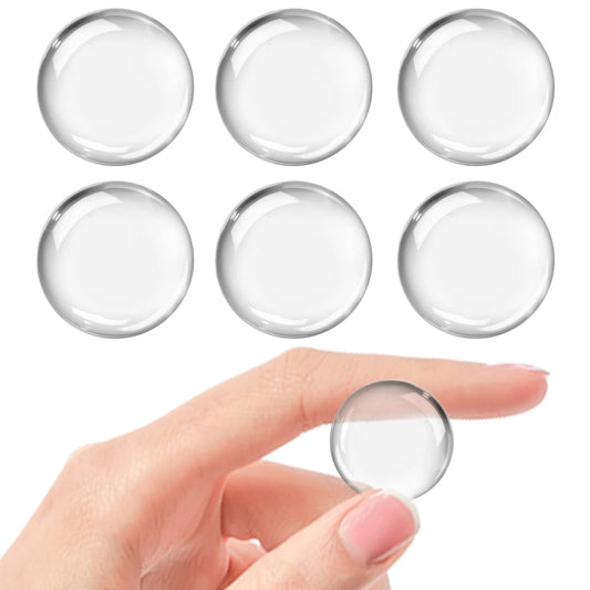 6PCS Door Stopper Wall Protector Reusable Door Knob Door Soft Rubber Bumper Self Strong Adhesive Clear Round Silencer Shock Absorbent Gel Door Stop Stick for Home Office School