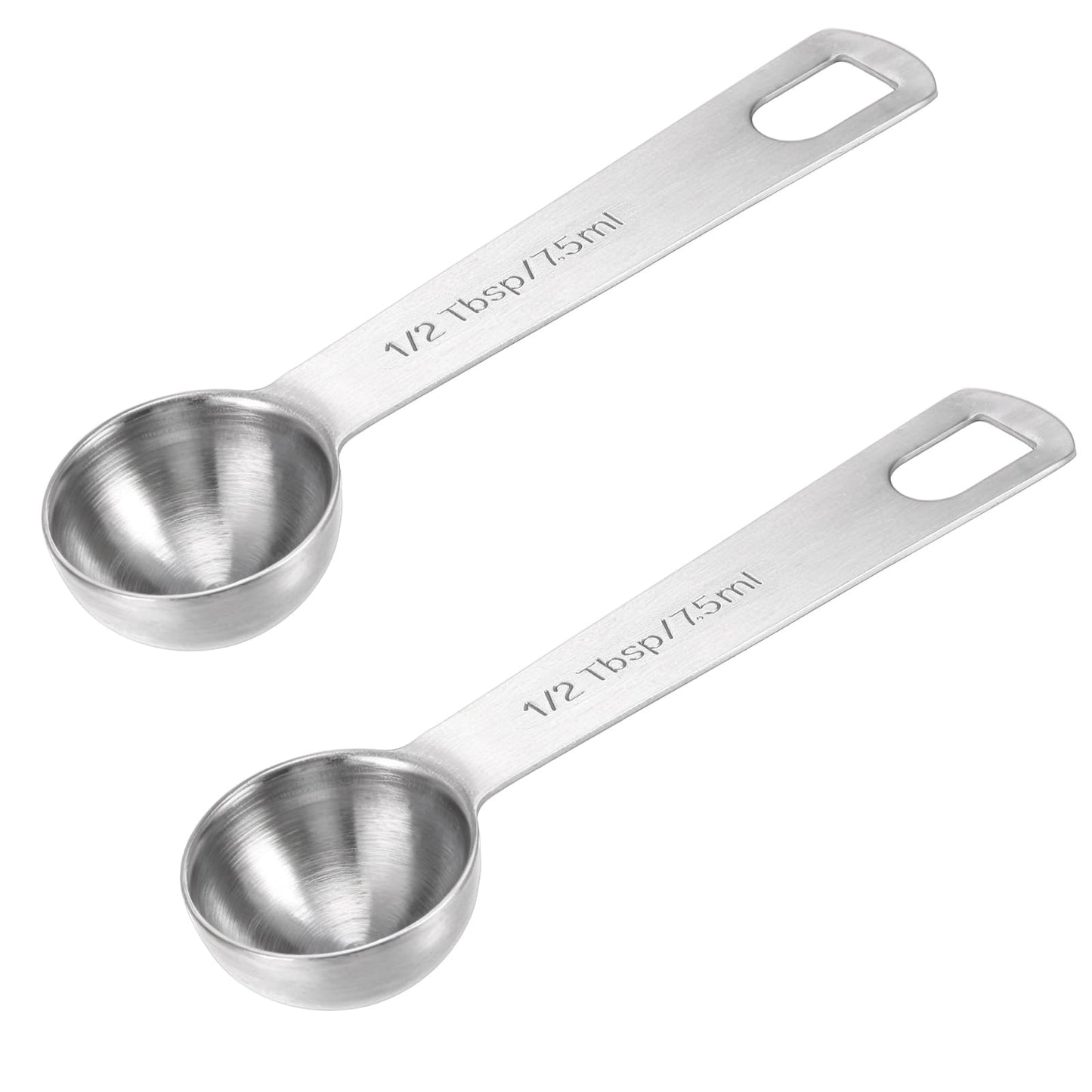 2 Pcs 1/2 Tablespoon Measuring Spoon - Stainless Steel Teaspoons (7.5ml) Coffee Scoop and Tablespoon Measuring Spoon - Metal Kitchen Gadgets for Cooking and Baking