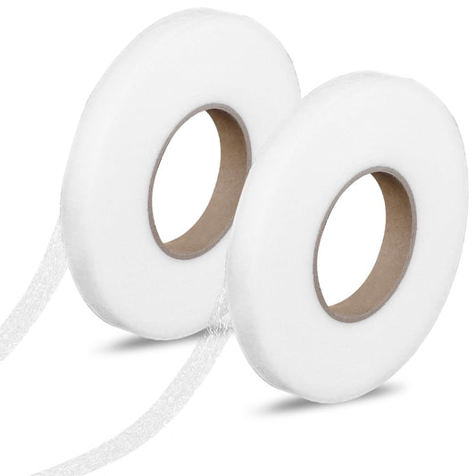 Tucnoeu 2 Rolls Iron On Hemming Tape 1/2" x 60 Yards No Sew Hemming Tape Double Sided Fusing Hem Tape Fabric Tape for Hemming Curtain Clothes Crafting Projects