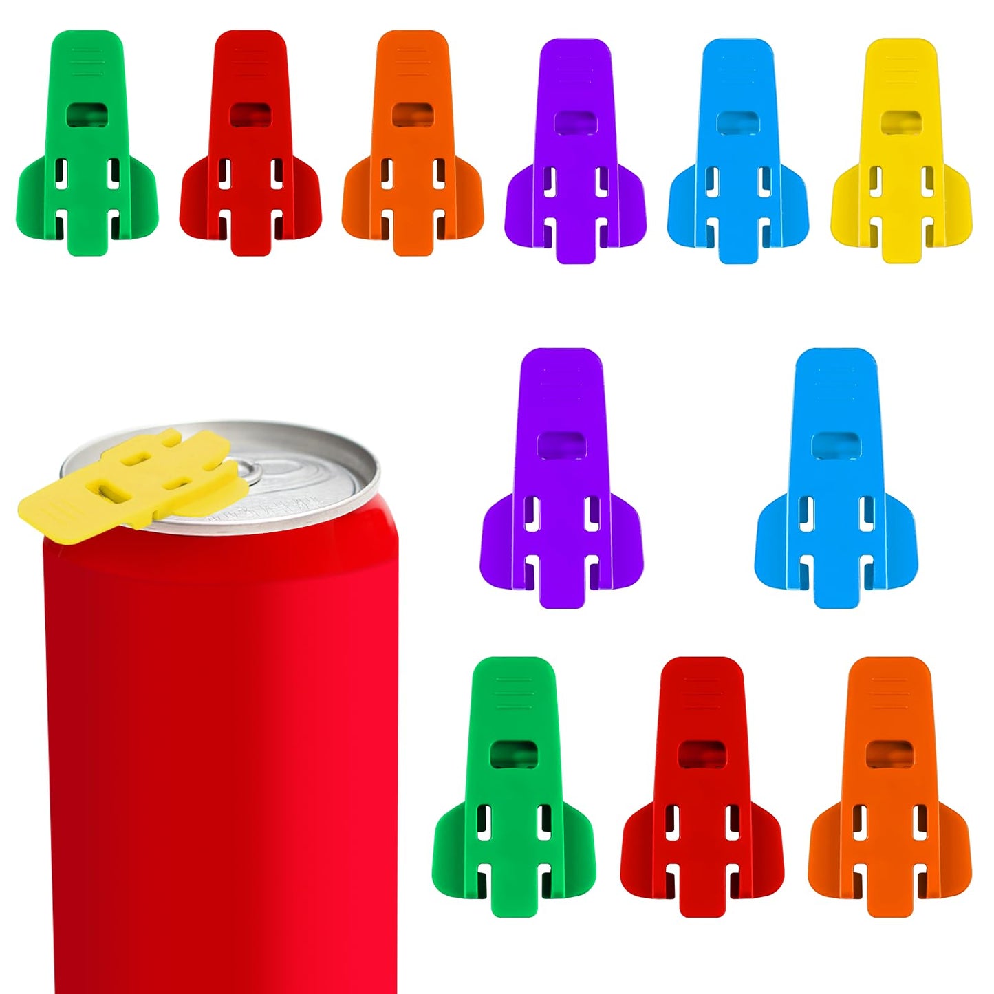 Lusofie 12 Pcs Colorful Can Covers for Soda Useful Soda Can Opener Plastic Tab Can Covers for Beer for Opening Soda Beer Cola and Other Drinks Shields from Bugs Bees Dust at The Party BBQ Beach