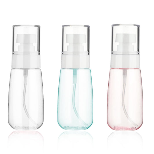 Telooco 3Pcs Travel Spray Bottle 60ml Fine Mist Plastic Spray Bottles for Perfume Essential Oils Toners(White, Blue, Pink)