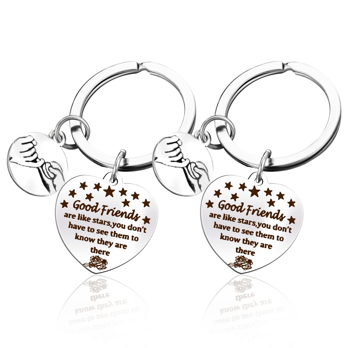 Lusofie 2PCS Best Friend Keychain Good Friend are Like Stars Keychain Friendship Keychain Women Birthday Graduation Gifts