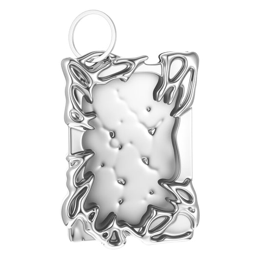 1 x Kpop Photocard Holder, Y2k Acrylic Irregular Frame, Photocard Holder, Kpop Galvanised Plastics, Silver, Photo Card Holder, Badge Holder, Key Ring for Idol Photo Card, ID Card