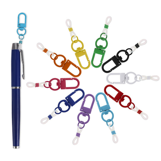 10PCS Mini Coloured Pen Clips,Pen Holder for Lanyard with Lobster Clasp,Small Badge Reel Pen for Lanyard,Lanyard Pen Holder Clip for Nurse(Fits Pens Diameter 0-20 mm)