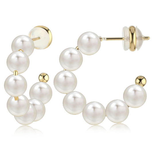 White Pearl Hoop Earring Small Pearl Huggie Earring Dainty Pearl Earrings Hoops for Women Lightweight Faux Pearl Earing Hypoallergenic Gold Hoops with Pearls Girls Fake Pearl Gold Earrings