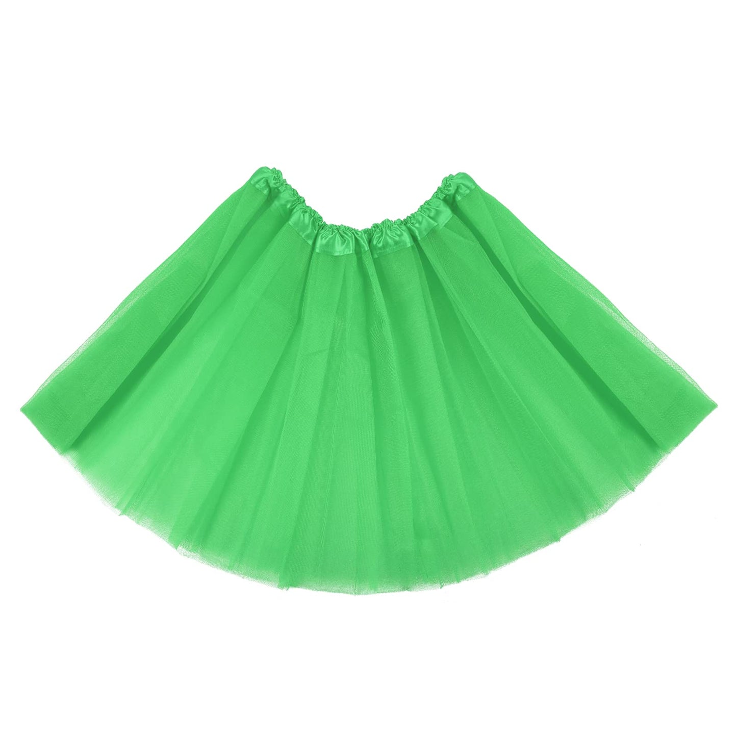 Yolev Women's Adult Teen Tutu Skirts Elastic 3-Layered Tulle Tutu Skirt Ballet Dance Running Skirt for Fancy Dress-up Parties (Grass Green)