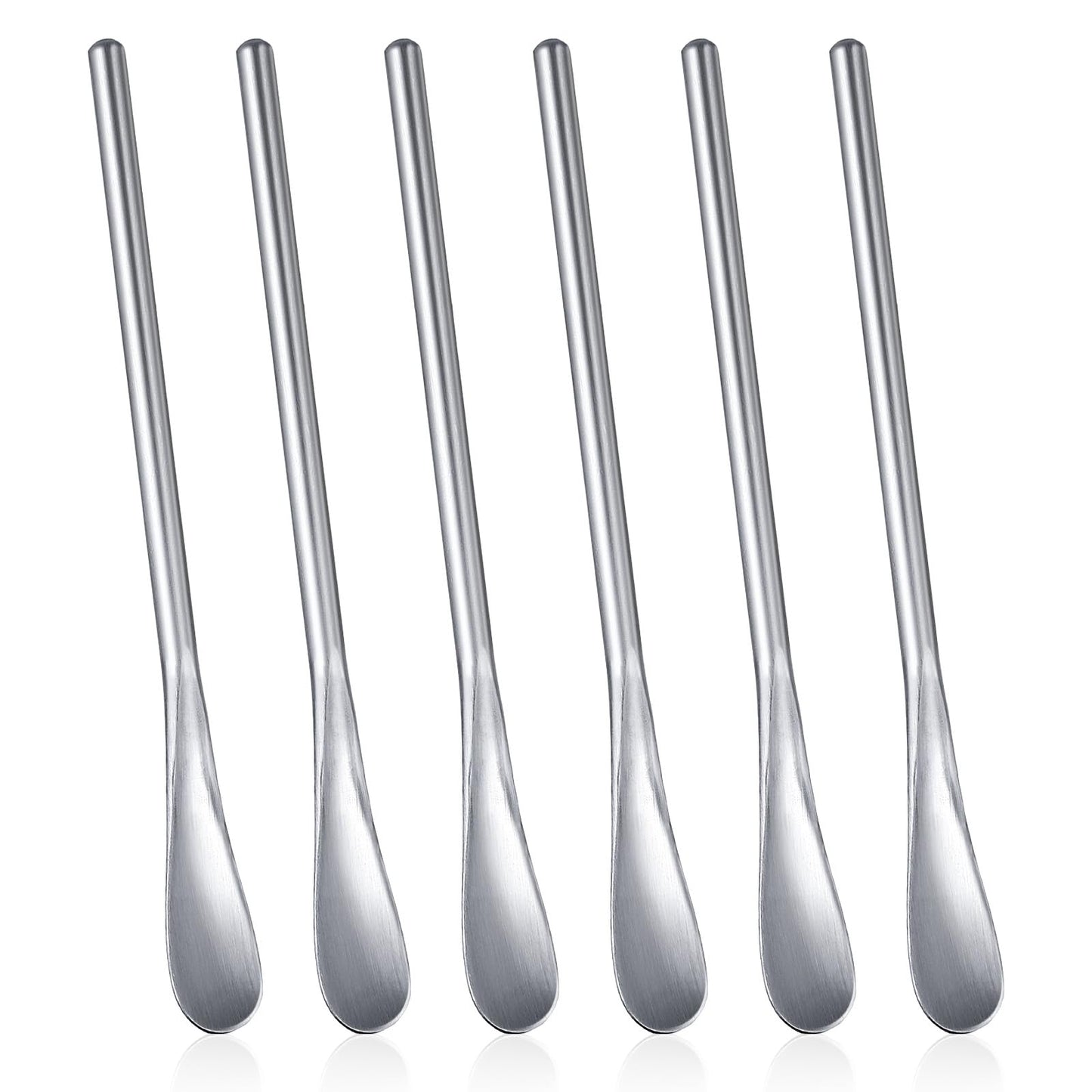 6pcs Small Stainless Steel Espresso Spoon Coffee Mini Silver 13cm Long Handle Kitchen Bar Party
