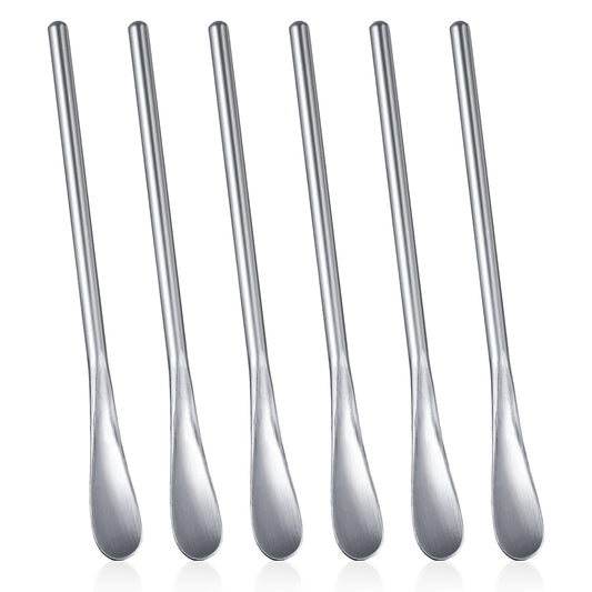 6pcs Small Stainless Steel Espresso Spoon Coffee Mini Silver 13cm Long Handle Kitchen Bar Party