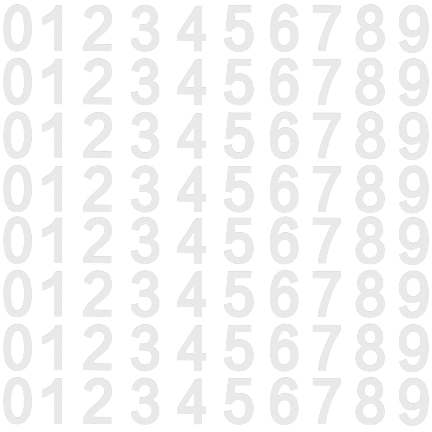 80 Pcs White Mailbox Numbers Stickers 2 Inch Reflective Vinyl Number Stickers 1-10 Waterproof White Address House Numbers for Outside Number Decals Adhesive Stick On Numbers for Mailbox Home Signs