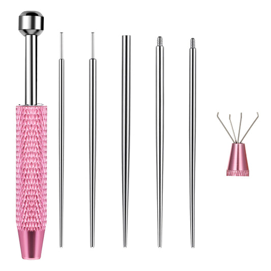 Piercing Ball Grabber Tool for Changing Jewelry - 16G 18G Ear Nose Lip Piercing Taper Needle Kit - Stianless Steel Flat Back Earring Insertion Applicator Tool for Ear/Nose/Navel/Lip/Eyebrow