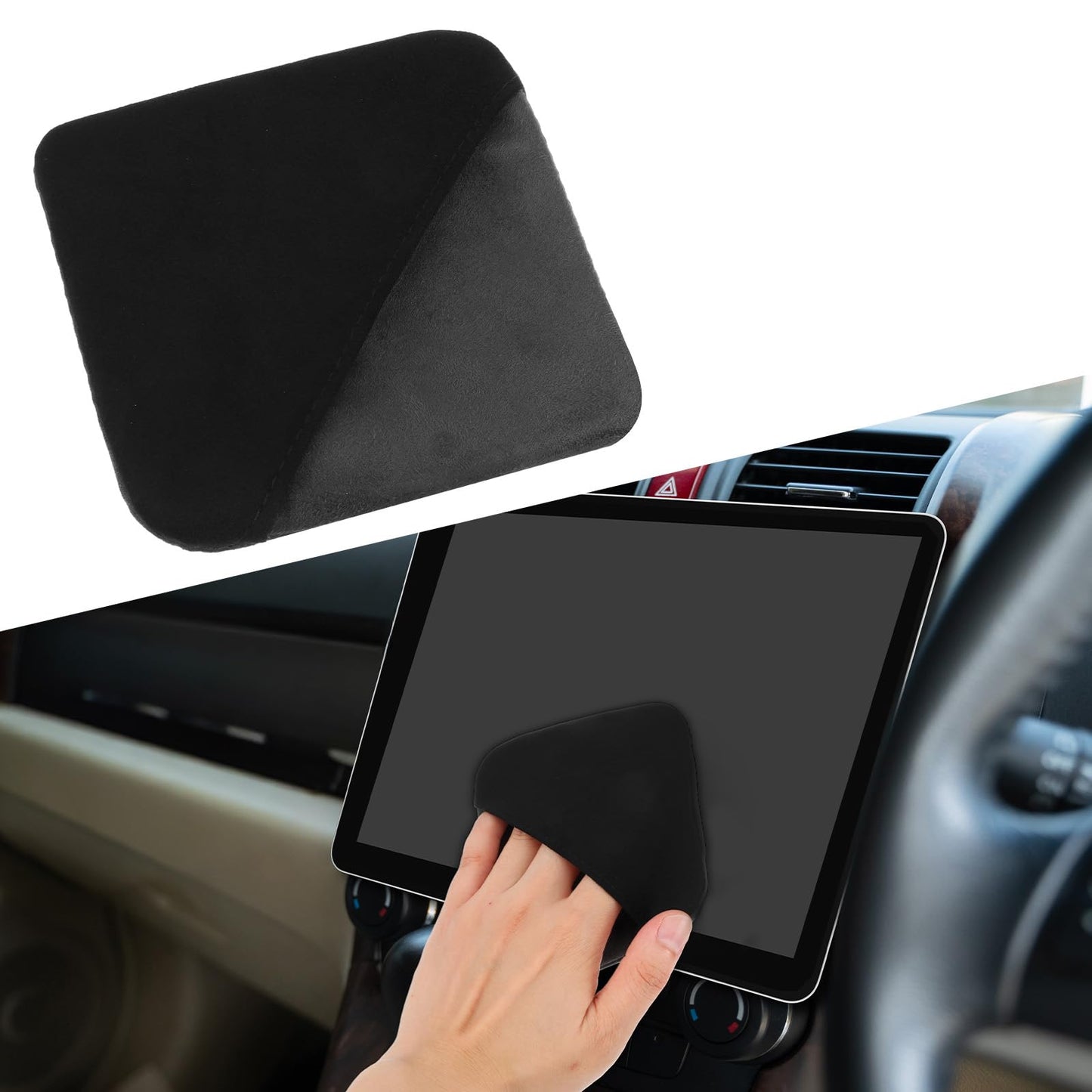 HaiFafafaing Microfiber Car Screen Cleaner, Foldable Touch Screen Cleaning Cloth for Vehicle Dashboard LCD Display, Interior Car Accessories(Square)