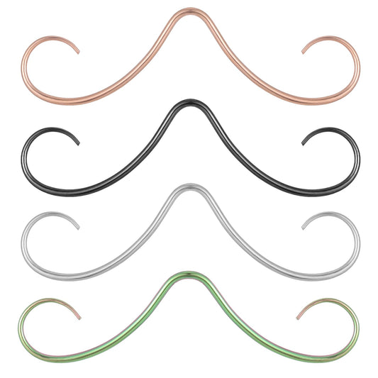 Telooco 4pcs 16G Nose Ring Stainless Steel Mustache Septum Ring Septum Piercing Jewelry For Women Men Halloween Dress Up