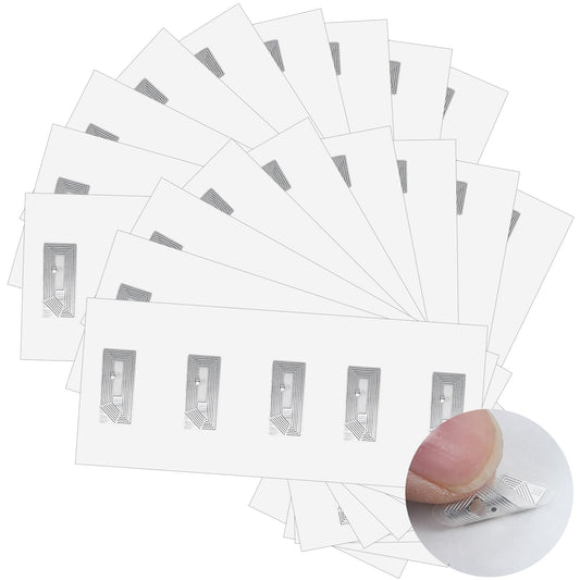 100 Pcs Nfc Tags Sticker Ntag213 Adhesive Blank Nfc Stickers Chip Rewritable 144 Bytes Memory Programmable Rfid Stickers Tags Compatible With All Nfc-Enabled Smartphones Mobile Phones Devices