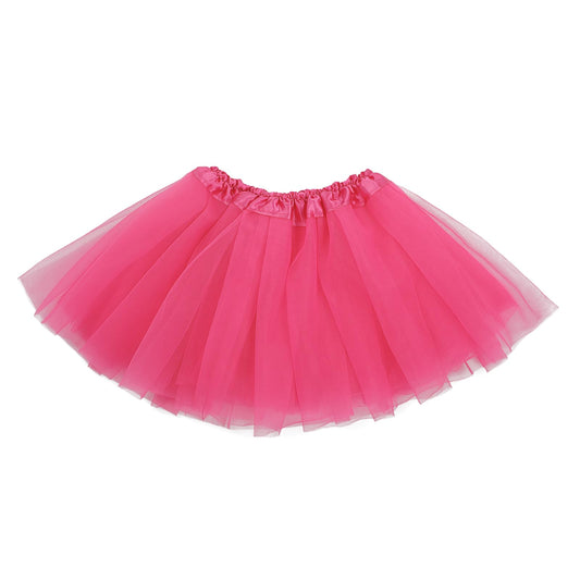 Yolev 3 Layered Soft Tulle Tutu Skirt for Girls Princess Ballet Dance Dress Kid Tulle Dance Skirt for Little Girls Birthday Outfit (Rose Red)