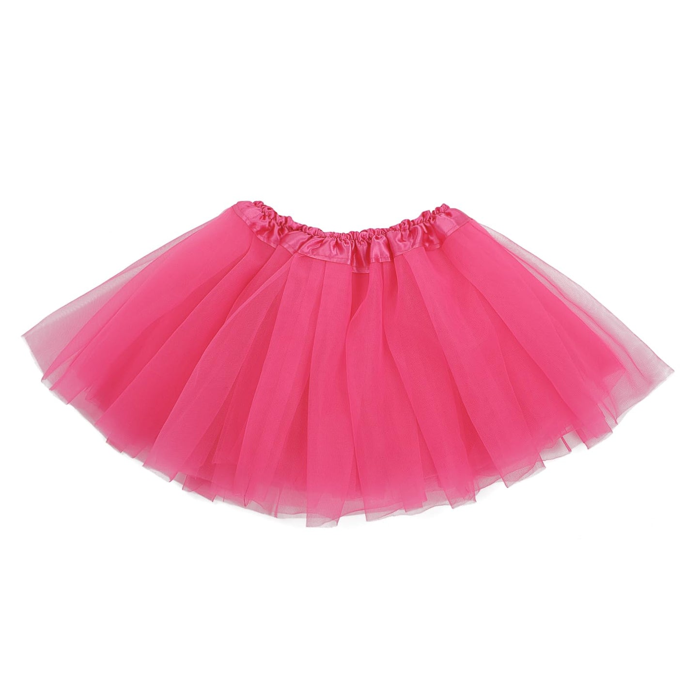Yolev 3 Layered Soft Tulle Tutu Skirt for Girls Princess Ballet Dance Dress Kid Tulle Dance Skirt for Little Girls Birthday Outfit (Rose Red)