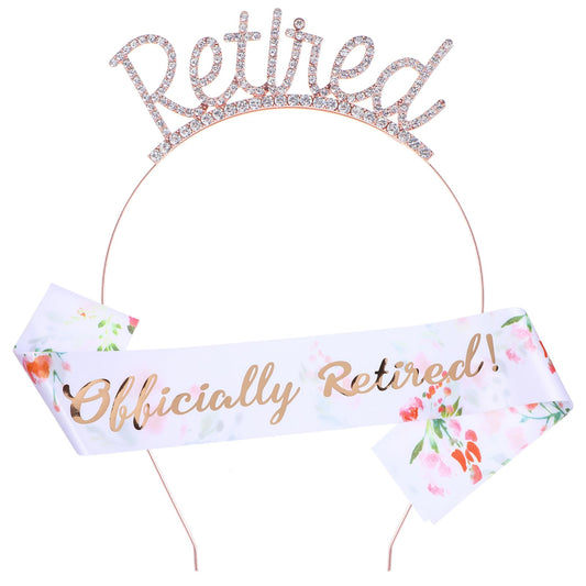 Retirement Party Decorations Retirement Sash Retirement Tiara Retirement Decorations for Women Happy Retirement Decorations Best Retirement Gifts