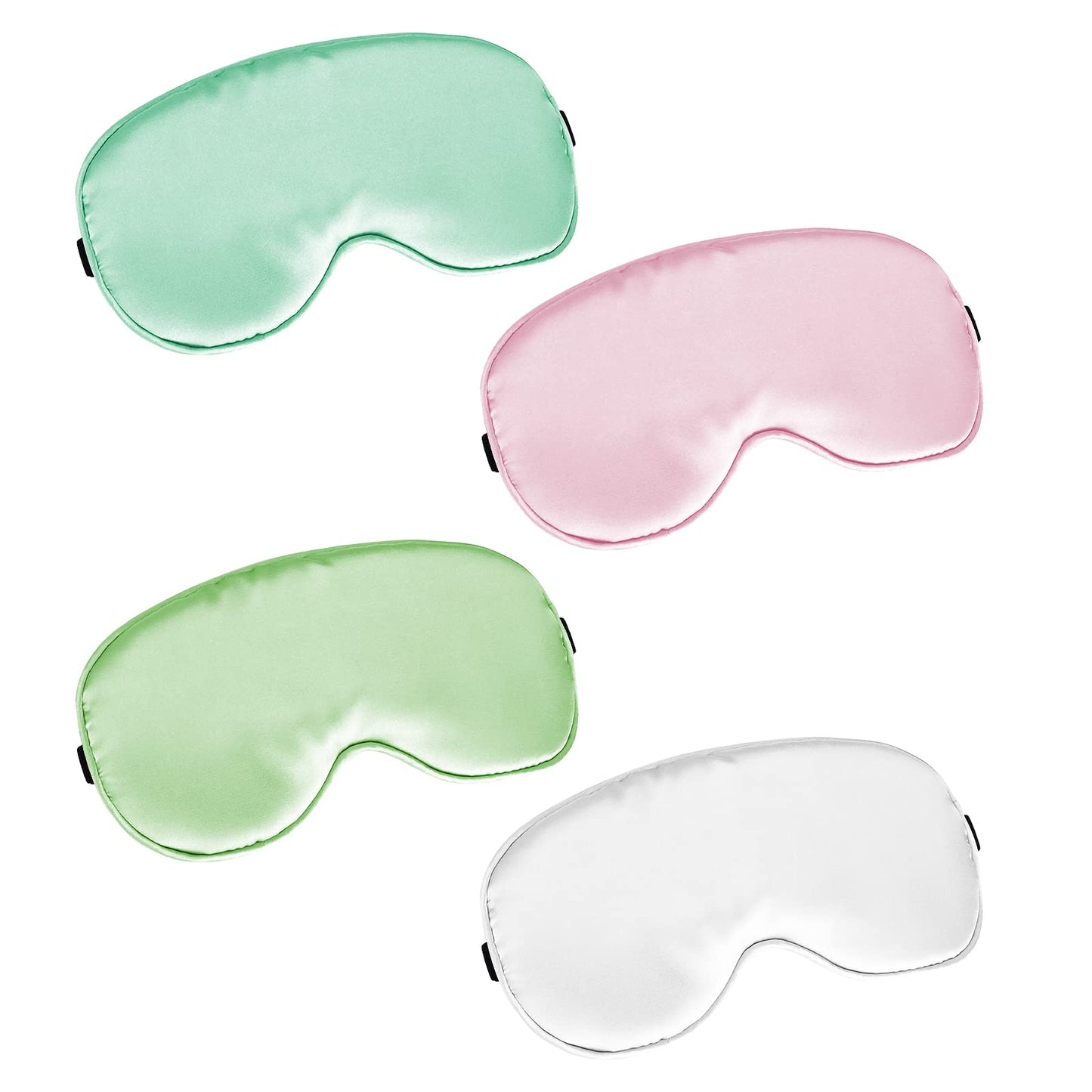 Lusofie 4Pcs Satin Sleep Mask for Kids Silk Eye Sleeping Mask with Adjustable Strap Soft Girls Eyeshade Eye Covers for Sleeping Night Travel Nap 14Years+(8.07in x 3.93in)
