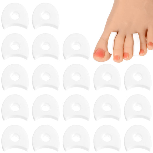 Foam Toe Separators,20PCS Breathable Toes Spacers for Overlapping Toes, Corn, Blister, and Hammer Toe to Reduce Friction and Relieve Pain - Creamy White