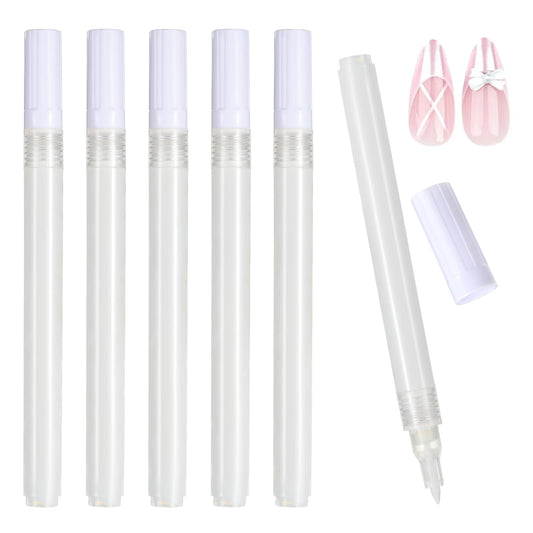 6 Pcs White Nail Pencil French Manicure Pen Nail Whitening Pencil Under Nail Nail Oil Pen White Pencil for Nails Nail Whitening Pencil Nail Art Pens for Painting Nails DIY