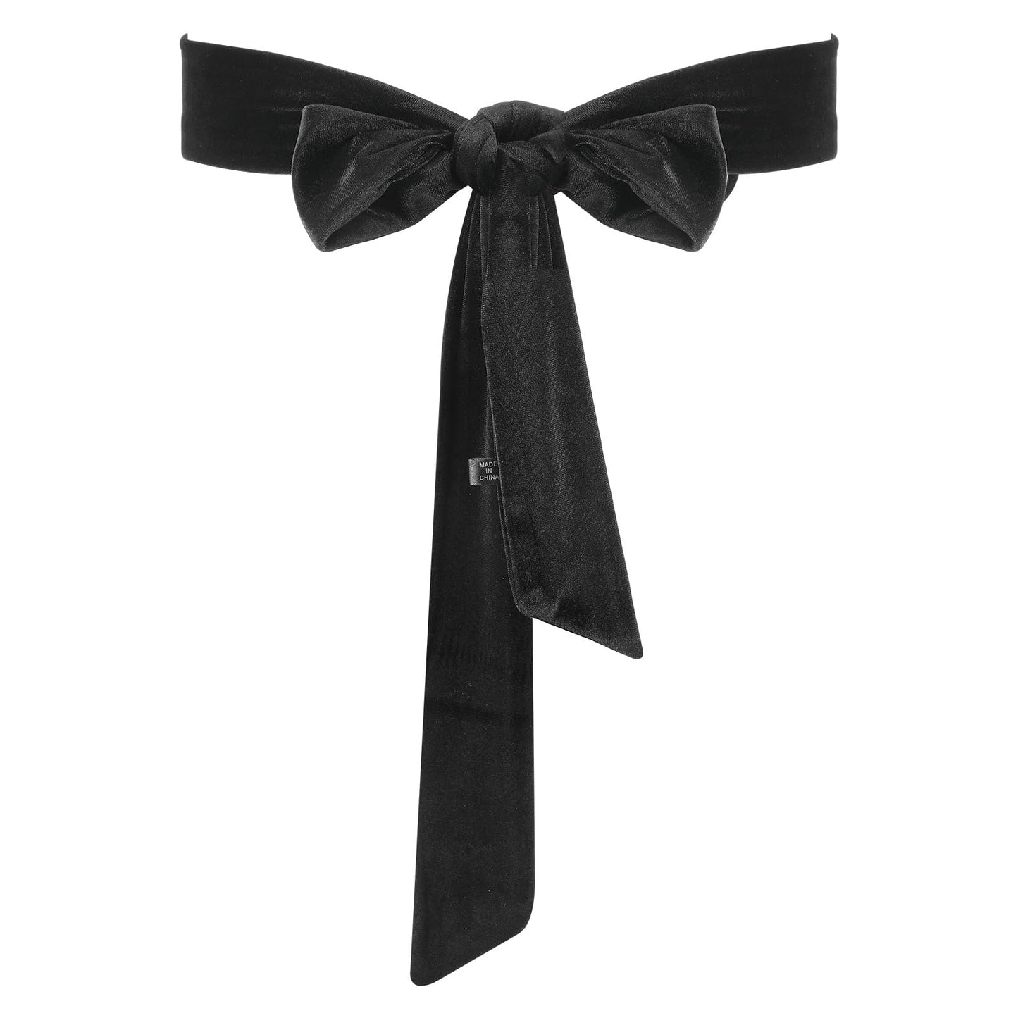 HekouJiub Black Sash Belt for Dresses Women Velvet Sash Wedding Satin Sash Bridal Belts for Halloween Birthday Dance Party